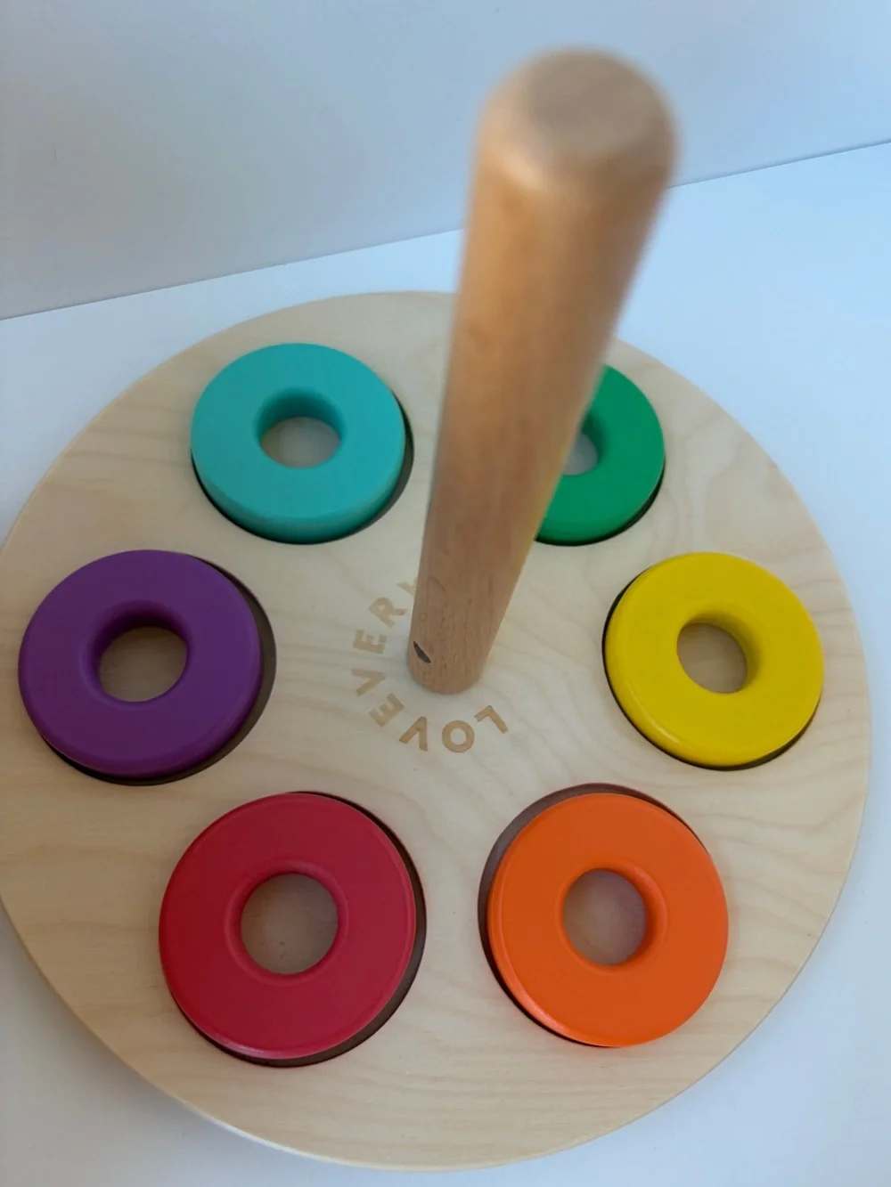 Lovevery Wooden Ring Flexible Stacker and Count & Slide Chute -‎ Babbler Realist